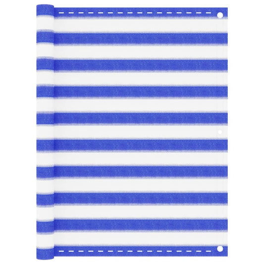 Tela de varanda 120x400 cm PEAD azul e branco