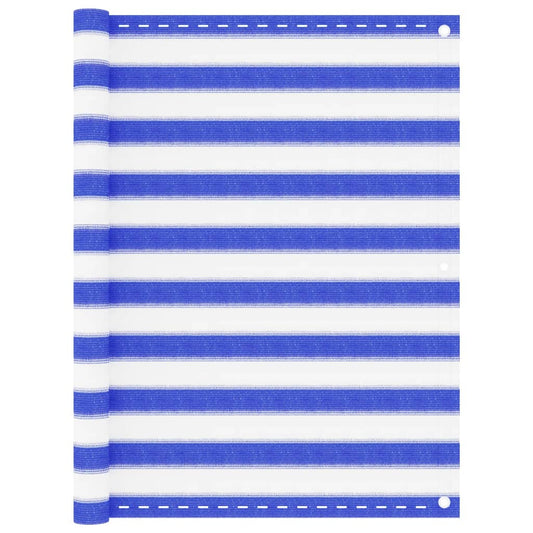 Tela de varanda 120x500 cm PEAD azul e branco