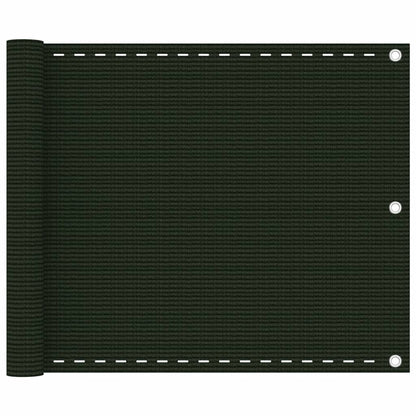 Tela de varanda 75x500 cm PEAD verde-escuro
