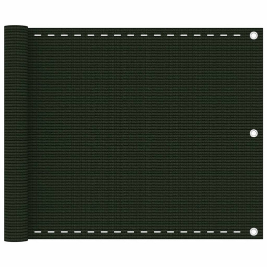 Tela de varanda 75x500 cm PEAD verde-escuro