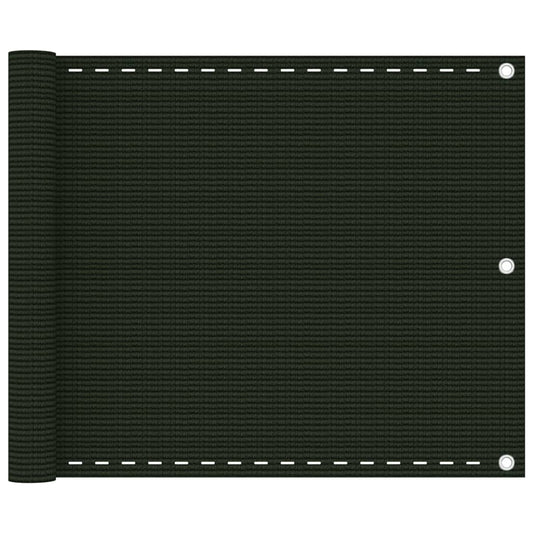 Tela de varanda 75x600 cm PEAD verde-escuro