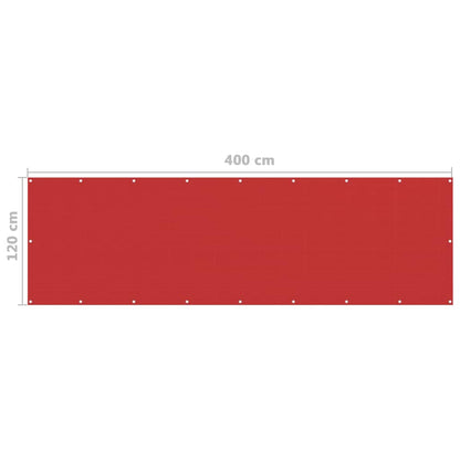 Tela de varanda 120x400 cm PEAD vermelho