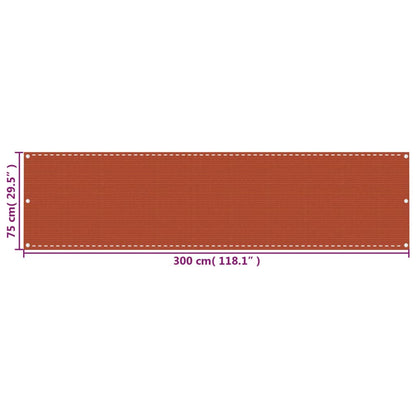 Tela de varanda 75x300 cm PEAD laranja