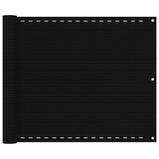 Tela varanda PEAD 75x400 cm preto