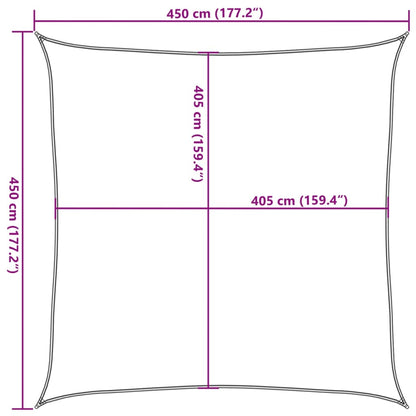 Para-sol estilo vela 160 g/m² 4,5x4,5 m PEAD bege