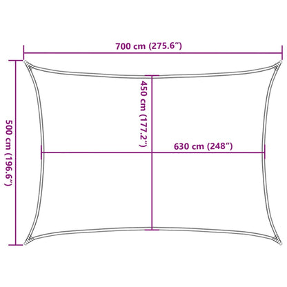 Para-sol estilo vela 160 g/m² 5x7 m PEAD bege