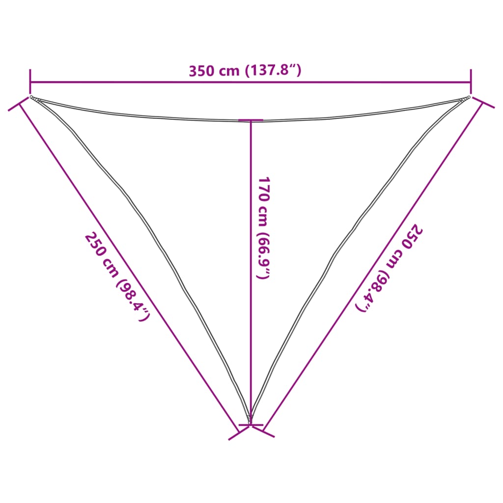 Para-sol estilo vela 160 g/m² 2,5x2,5x3,5 m PEAD bege
