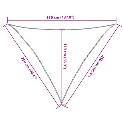 Para-sol estilo vela 160 g/m² 2,5x2,5x3,5 m PEAD bege