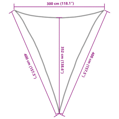 Para-sol estilo vela 160 g/m² 3x4x4m PEAD bege