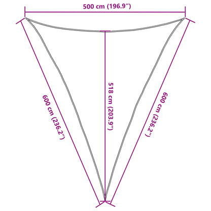 Para-sol estilo vela 160 g/m² 5x6x6 m PEAD bege