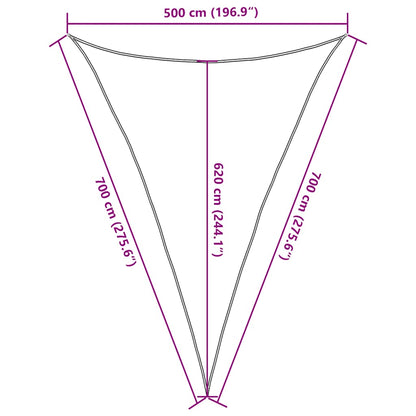 Para-sol estilo vela 160 g/m² 5x7x7 m PEAD bege