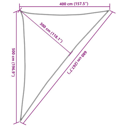 Para-sol estilo vela 160 g/m² 4x5x6,8 m PEAD bege