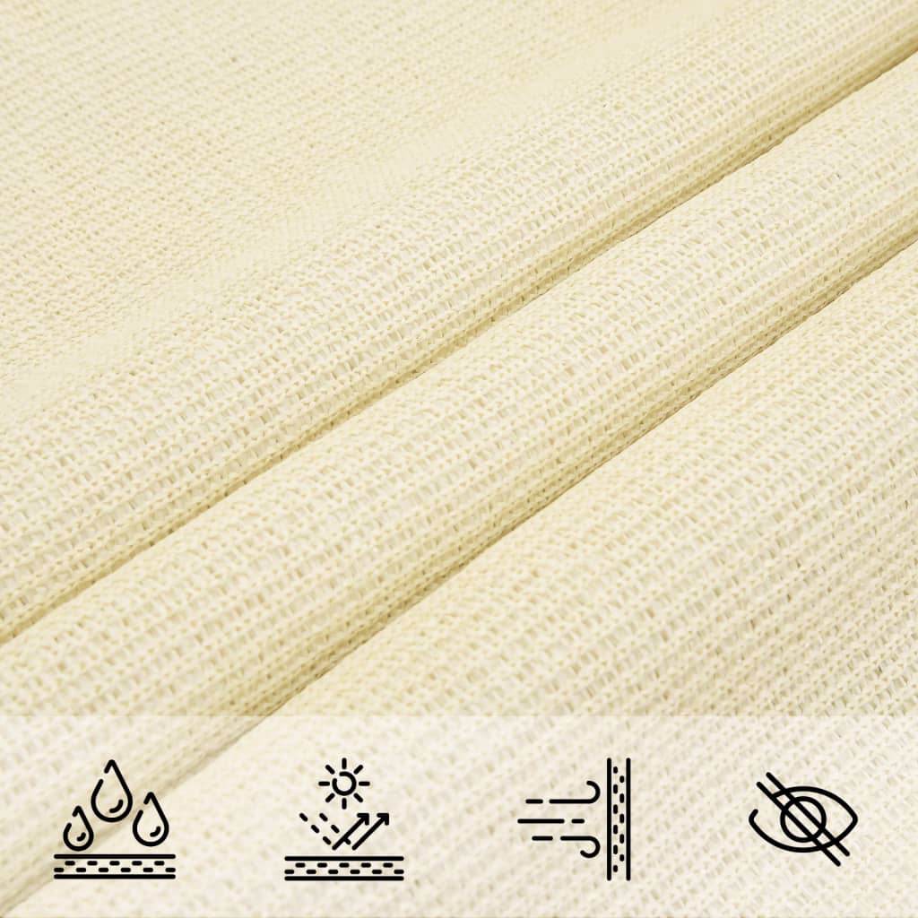 Para-sol estilo vela 160 g/m² 4x4 m PEAD cor creme