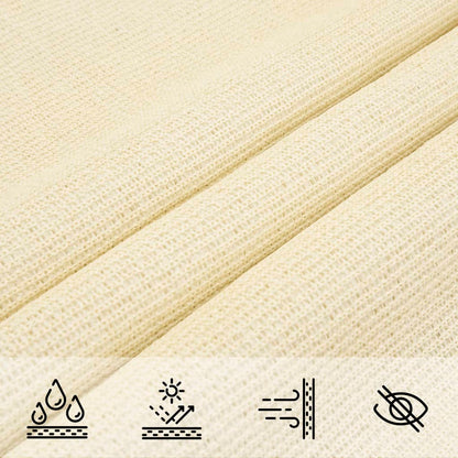Para-sol estilo vela 160 g/m² 4x4 m PEAD cor creme