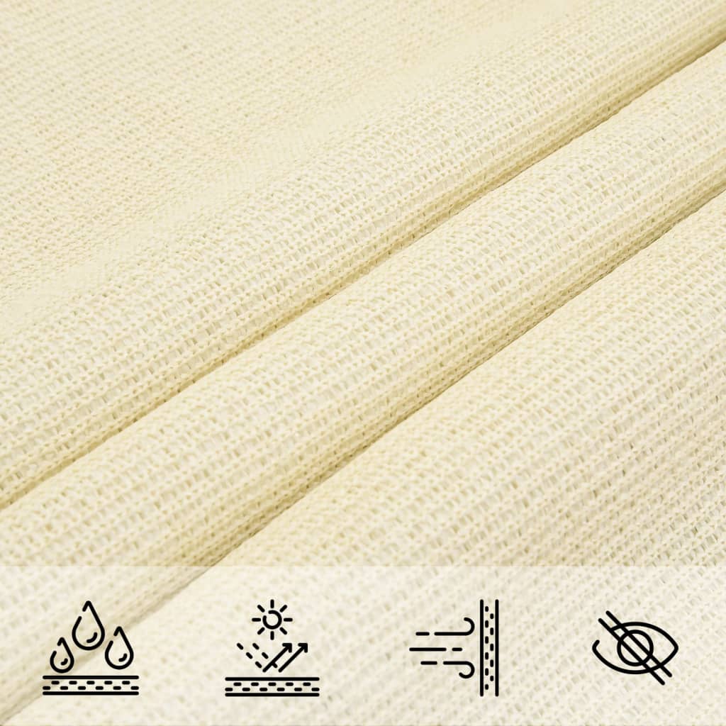 Para-sol estilo vela 160 g/m² 3x5 m PEAD cor creme