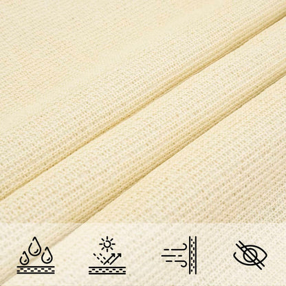 Para-sol estilo vela 160 g/m² 3x4x4 m PEAD cor creme