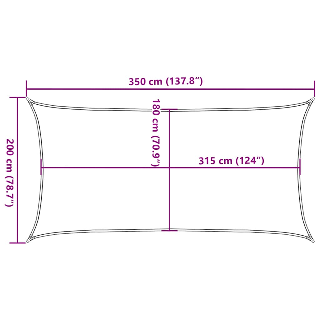 Para-sol estilo vela 160 g/m² 2x3,5 m PEAD branco