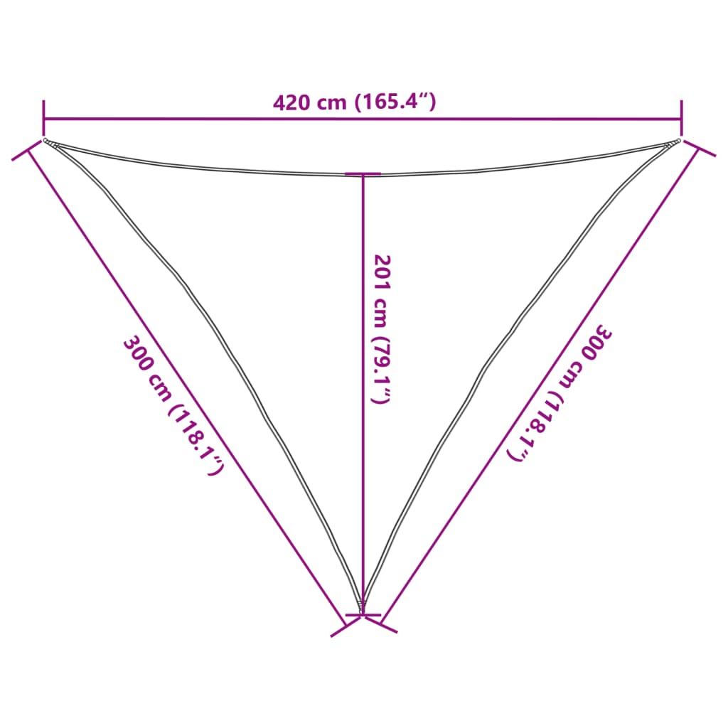 Para-sol estilo vela 160 g/m² 3x3x4,2 m PEAD branco
