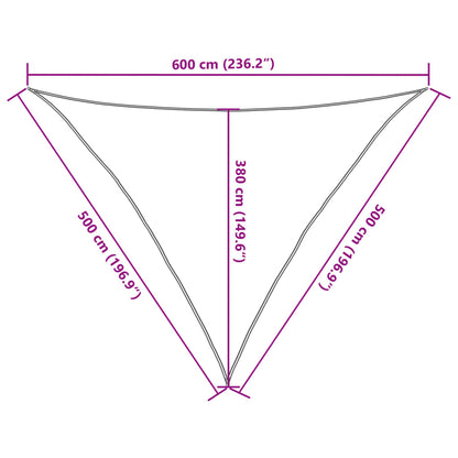 Para-sol estilo vela 160 g/m² 5x5x6 m PEAD branco