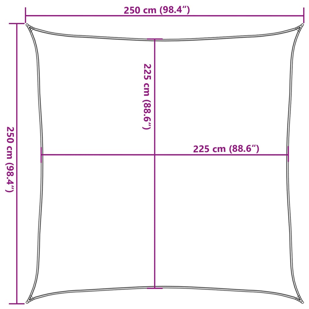 Para-sol estilo vela 160 g/m² 2,5x2,5 m PEAD verde-claro