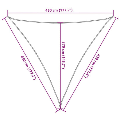 Para-sol estilo vela 160 g/m² 4,5x4,5x4,5 m PEAD verde-claro
