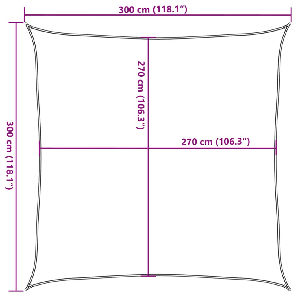 Para-sol estilo vela 160 g/m² 3x3 m PEAD terracota