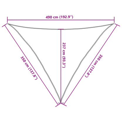 Para-sol estilo vela 160 g/m² 3,5x3,5x4,9 m PEAD terracota