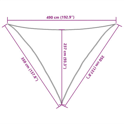 Para-sol estilo vela 160 g/m² 3,5x3,5x4,9 m PEAD cinzento-castanho