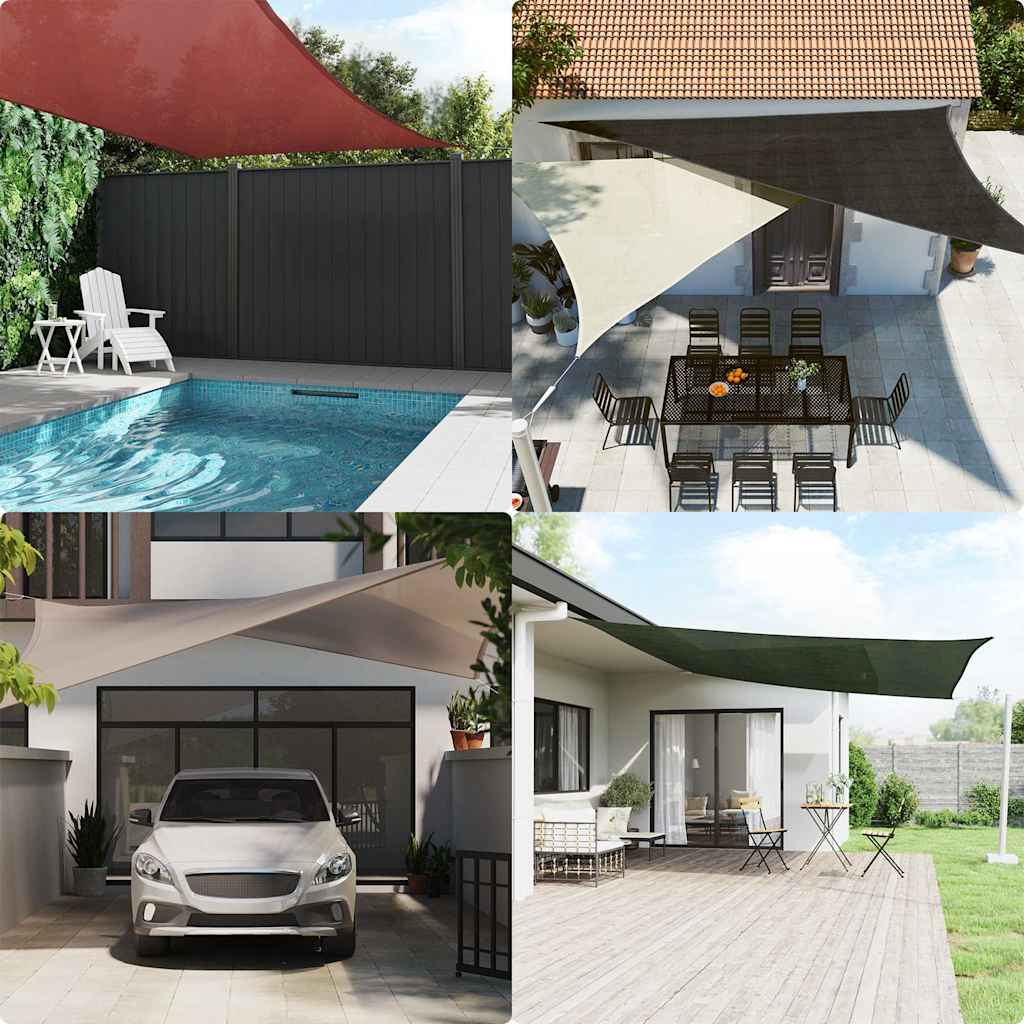 Para-sol estilo vela 160 g/m² 4x4x5,8 m PEAD cinza-acastanhado