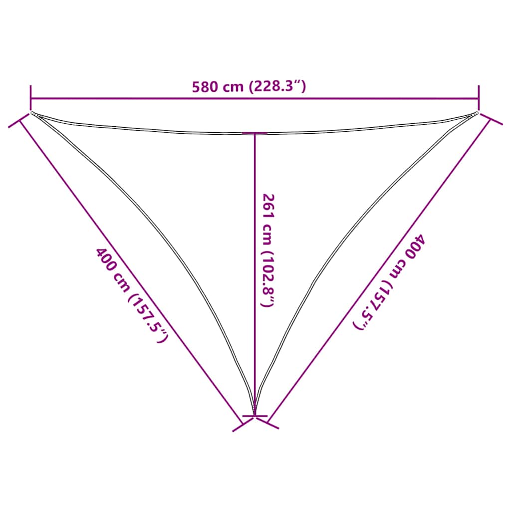 Para-sol estilo vela 160 g/m² 4x4x5,8 m PEAD cinza-acastanhado