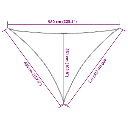 Para-sol estilo vela 160 g/m² 4x4x5,8 m PEAD cinza-acastanhado
