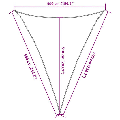 Para-sol estilo vela triangular 160 g/m² 5x6x6 m PEAD azul