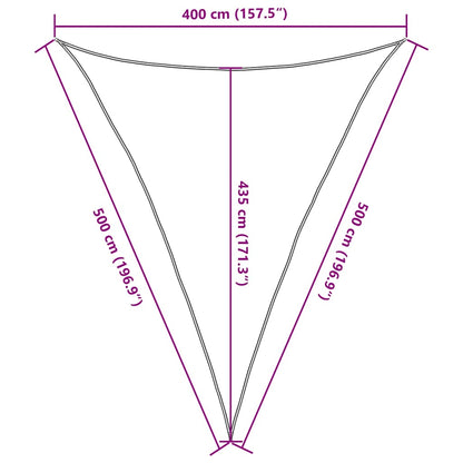Para-sol estilo vela triangular 160 g/m² 4x5x5 m PEAD amarelo