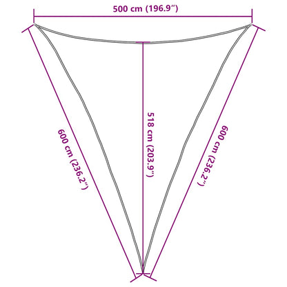 Para-sol estilo vela triangular 160 g/m² 5x6x6 m PEAD amarelo