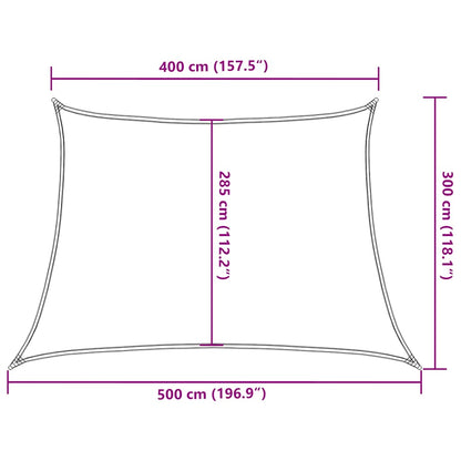 Para-sol estilo vela trapézio 160 g/m² 4/5x3 m PEAD amarelo