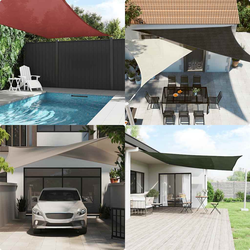 Para-sol estilo vela 160 g/m² 2,5x3 m PEAD vermelho