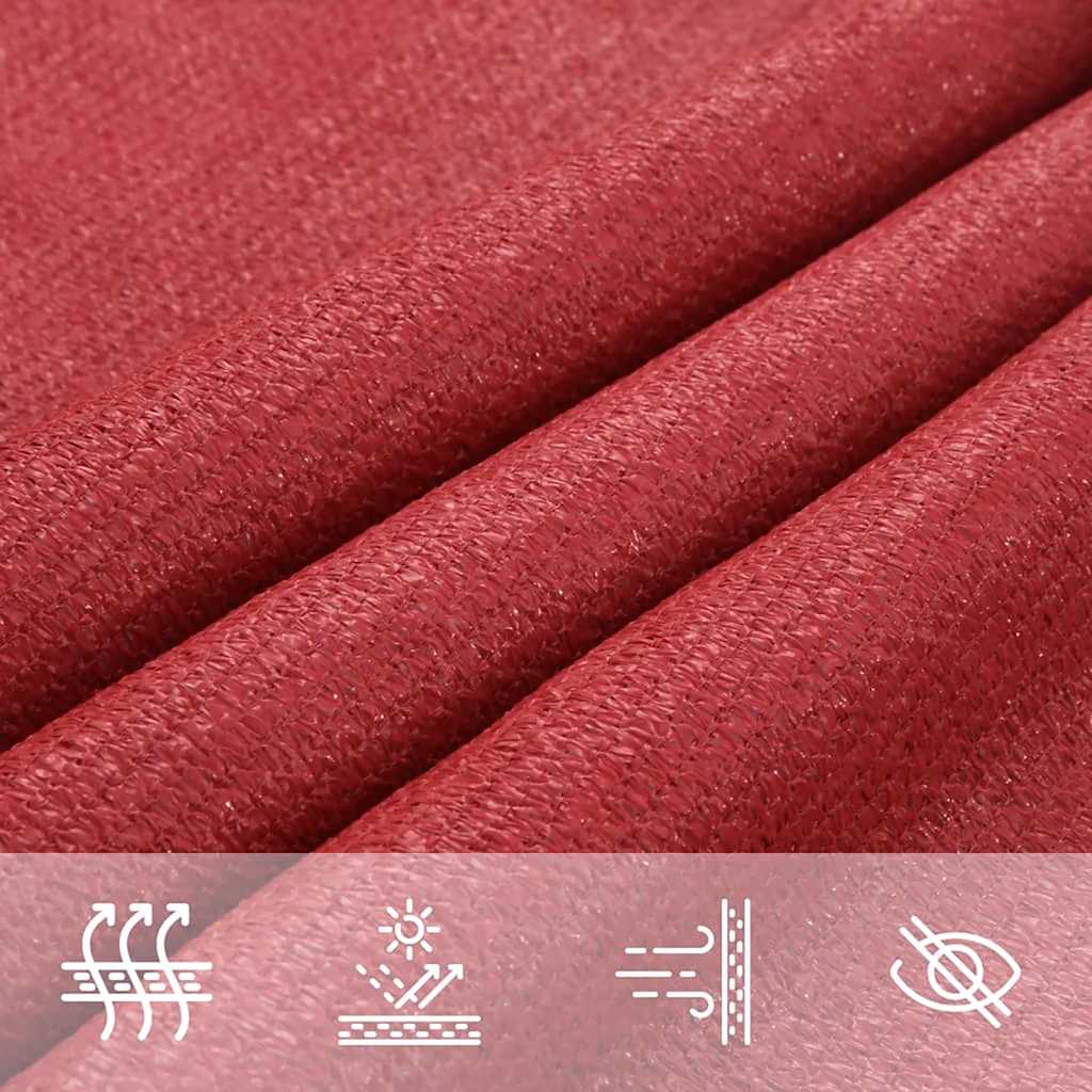 Para-sol estilo vela 160 g/m² 2,5x3 m PEAD vermelho