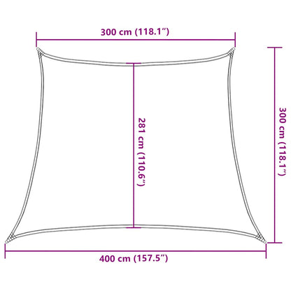 Para-sol estilo vela 160 g/m² 3/4x3 m PEAD vermelho