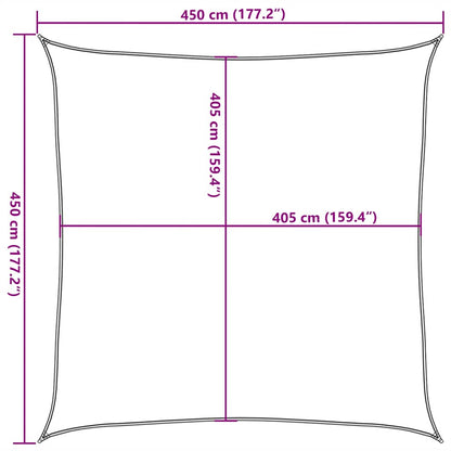 Para-sol estilo vela quadrado 160 g/m² 4,5x4,5 m PEAD laranja