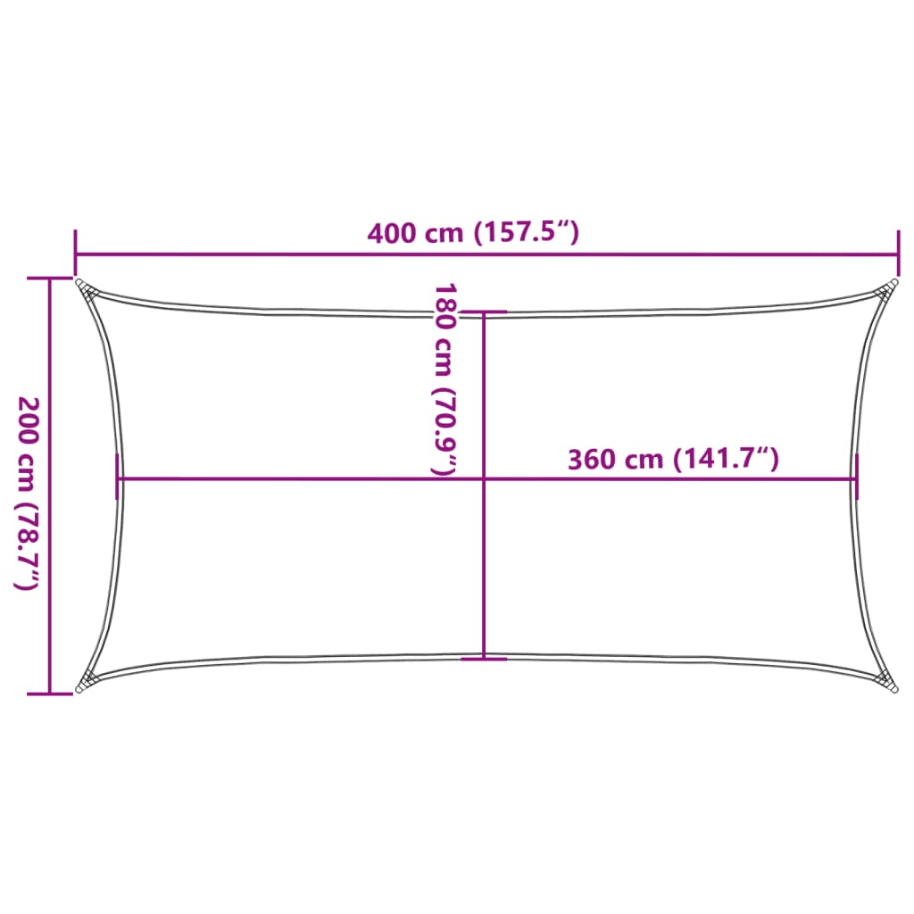 Para-sol estilo vela 160 g/m² 2x4 m PEAD laranja