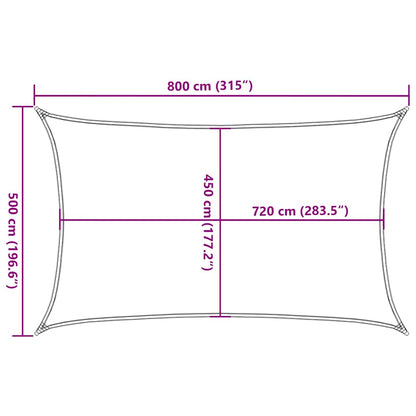 Para-sol estilo vela retangular 160 g/m² 5x8 m PEAD laranja