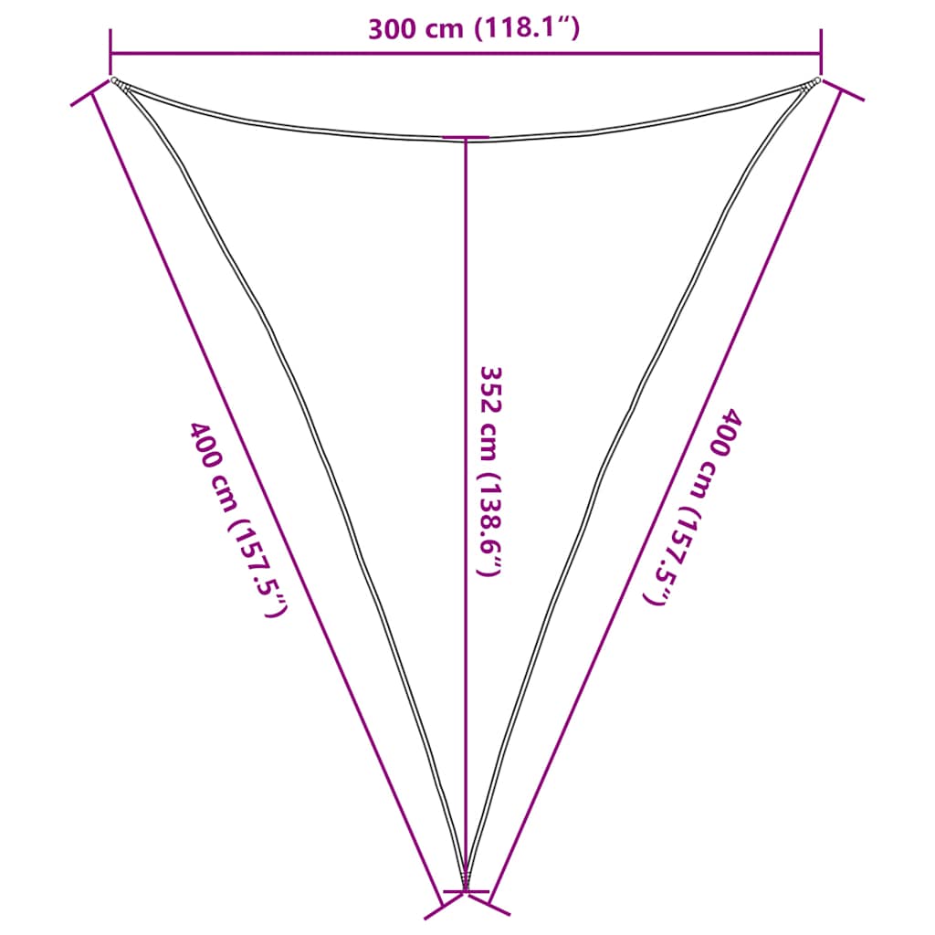 Para-sol estilo vela triangular 160 g/m² 3x4x4 m PEAD laranja