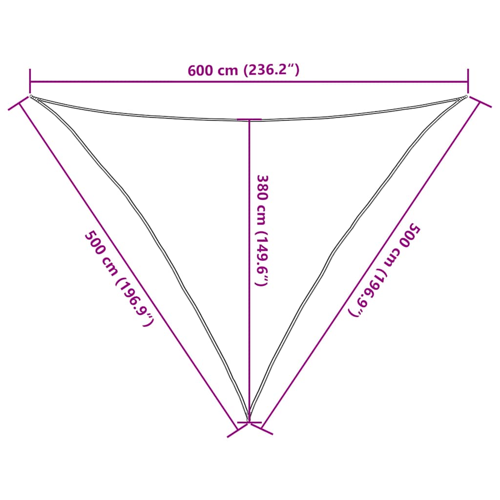 Para-sol estilo vela triangular 160 g/m² 5x5x6 m PEAD laranja