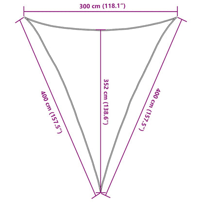 Para-sol estilo vela triangular 160 g/m² 3x4x4 m PEAD preto