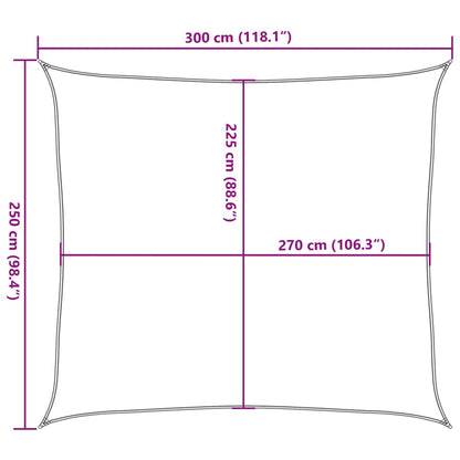 Para-sol estilo vela 160 g/m² 2,5x3 m PEAD castanho