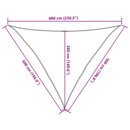 Para-sol estilo vela 160 g/m² 5x5x6 m PEAD castanho
