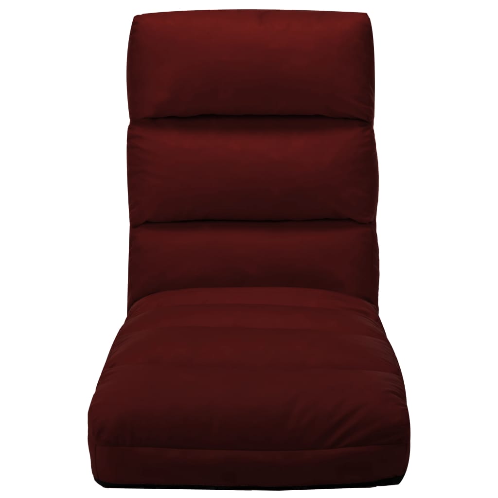 Colchão dobrável couro artificial vermelho tinto