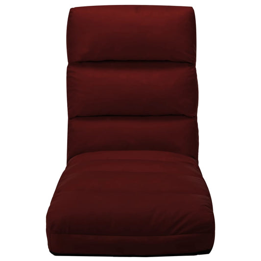 Colchão dobrável couro artificial vermelho tinto
