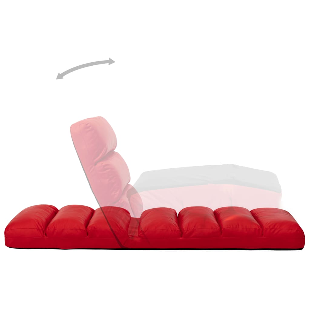 Colchão dobrável couro artificial vermelho