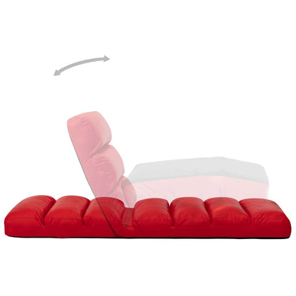 Colchão dobrável couro artificial vermelho